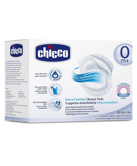 Chicco Antibacterial Breast Pads, 30 Pieces