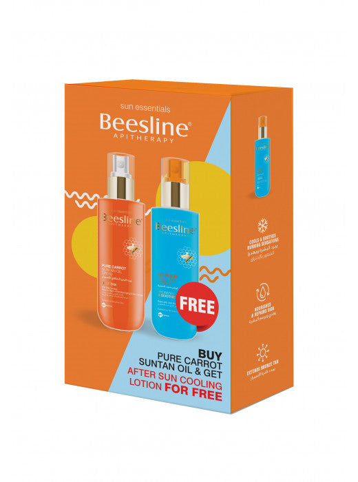 Beesline Pure Carrot Suntan Oil Spf 10 + Free After Sun Cooling Lotion