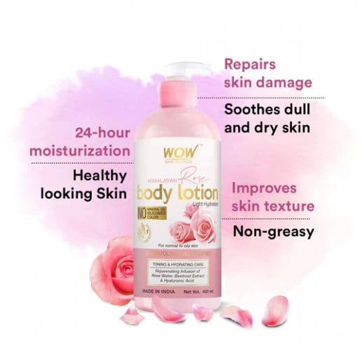 Wow Skin Science Himalayan Rose Body Lotion, 400ml