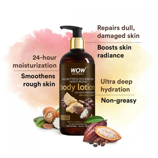 Wow Skin Science Shea & Cocoa Butter Body Lotion, 400ml