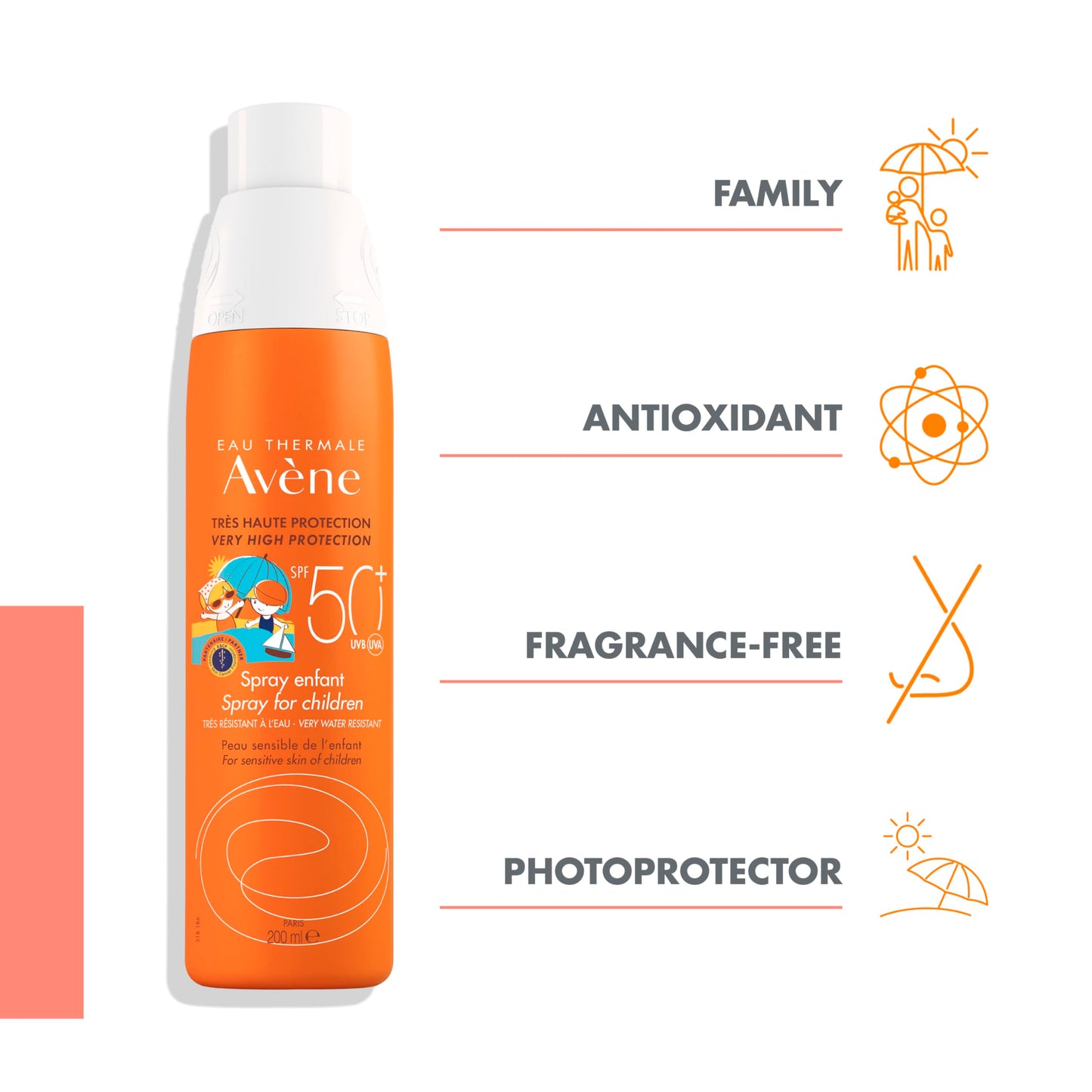 Avene Sunblock Spray 50+ For Children (200Ml)