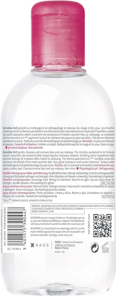 Bioderma Sensibio H2O Micellar Solution 250Ml