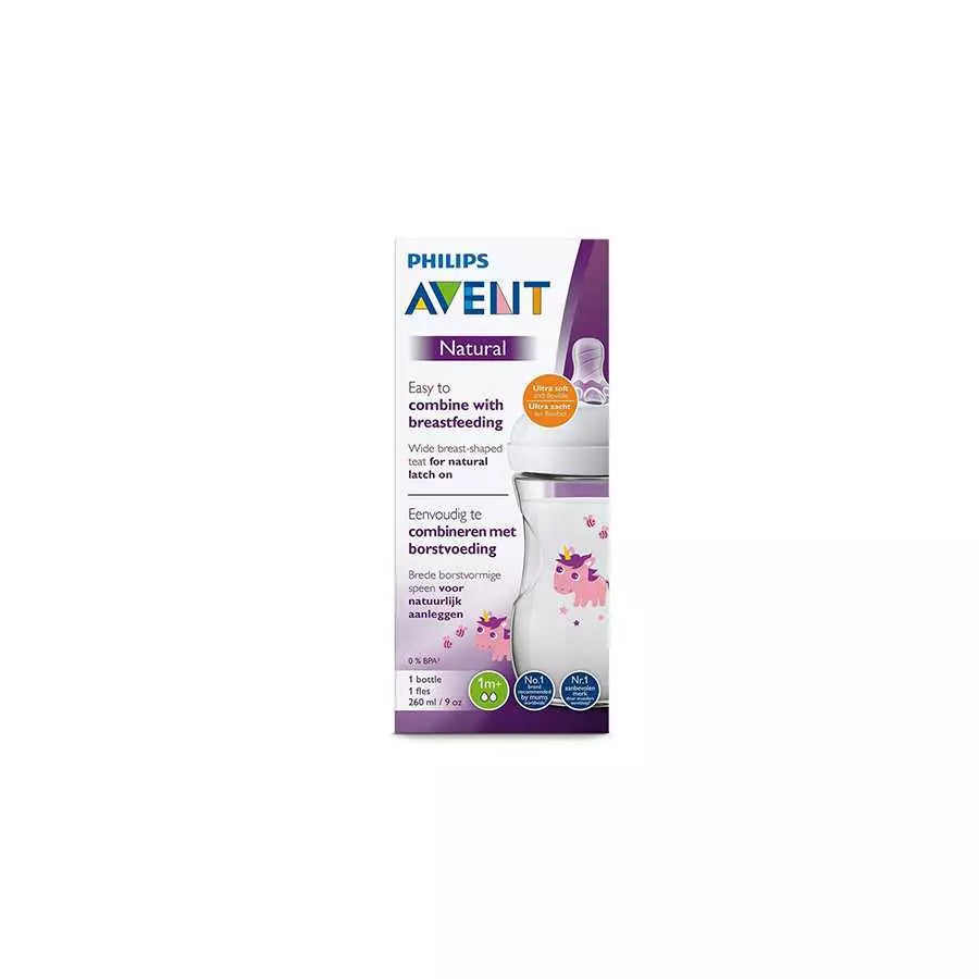 Avent Natural Bottle 1M+, 260Ml Unicorn