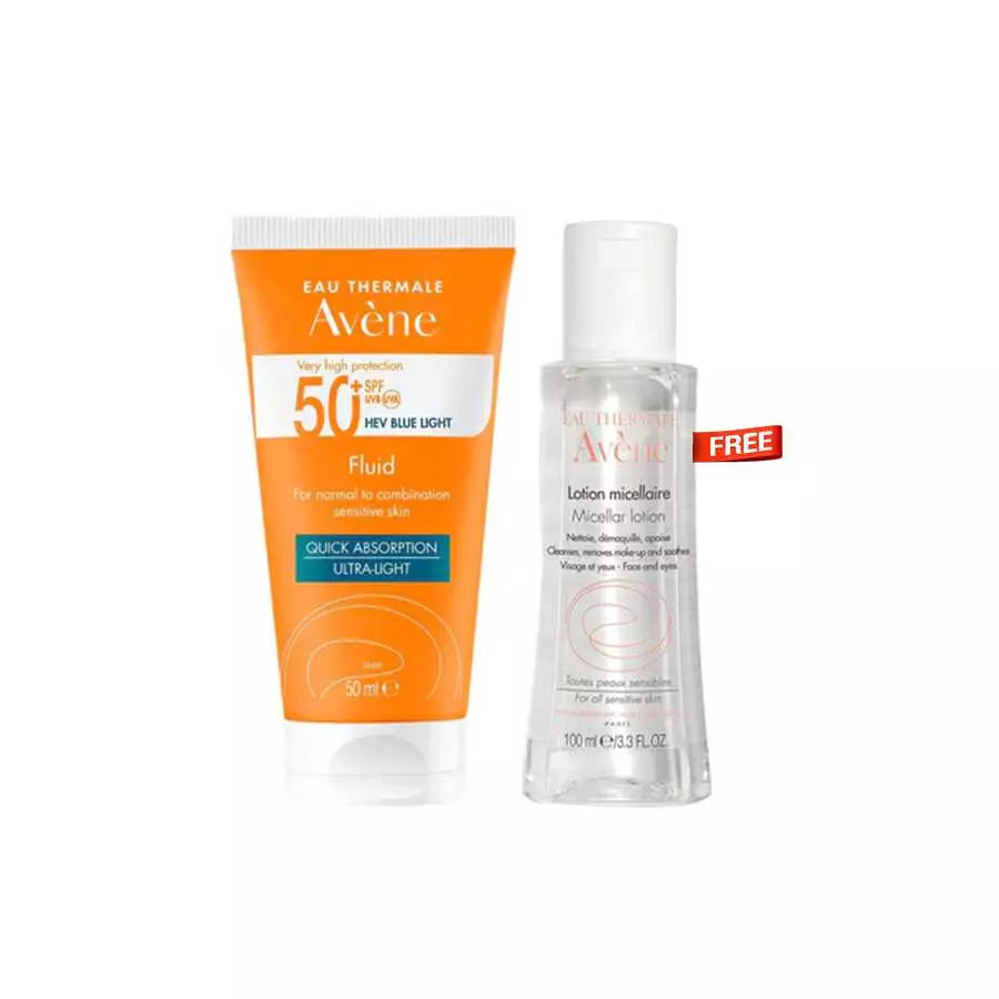 Avene Sunblock Fluid Spf50+ With Micellar Lotion Offer