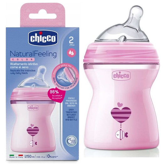 Chicco Natural Feeling Bottle Pink 2M+ 250ML