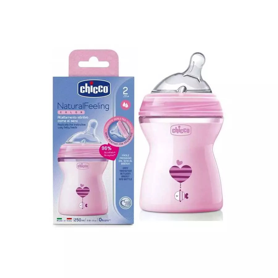 Chicco Natural Feeling Bottle Pink 2M+ 250ML