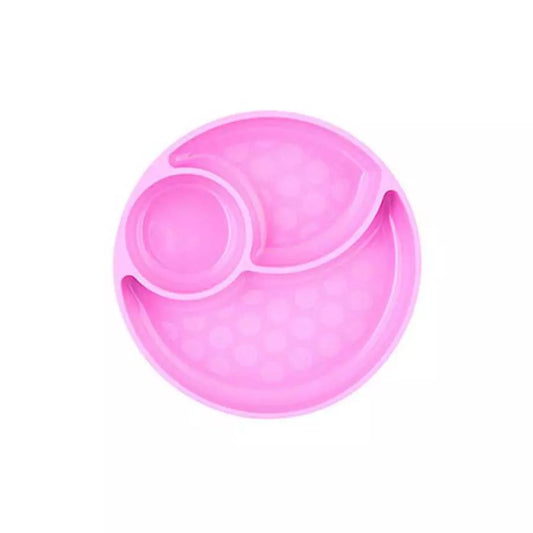 Chicco Silicon Divided Plate Pink 12M+