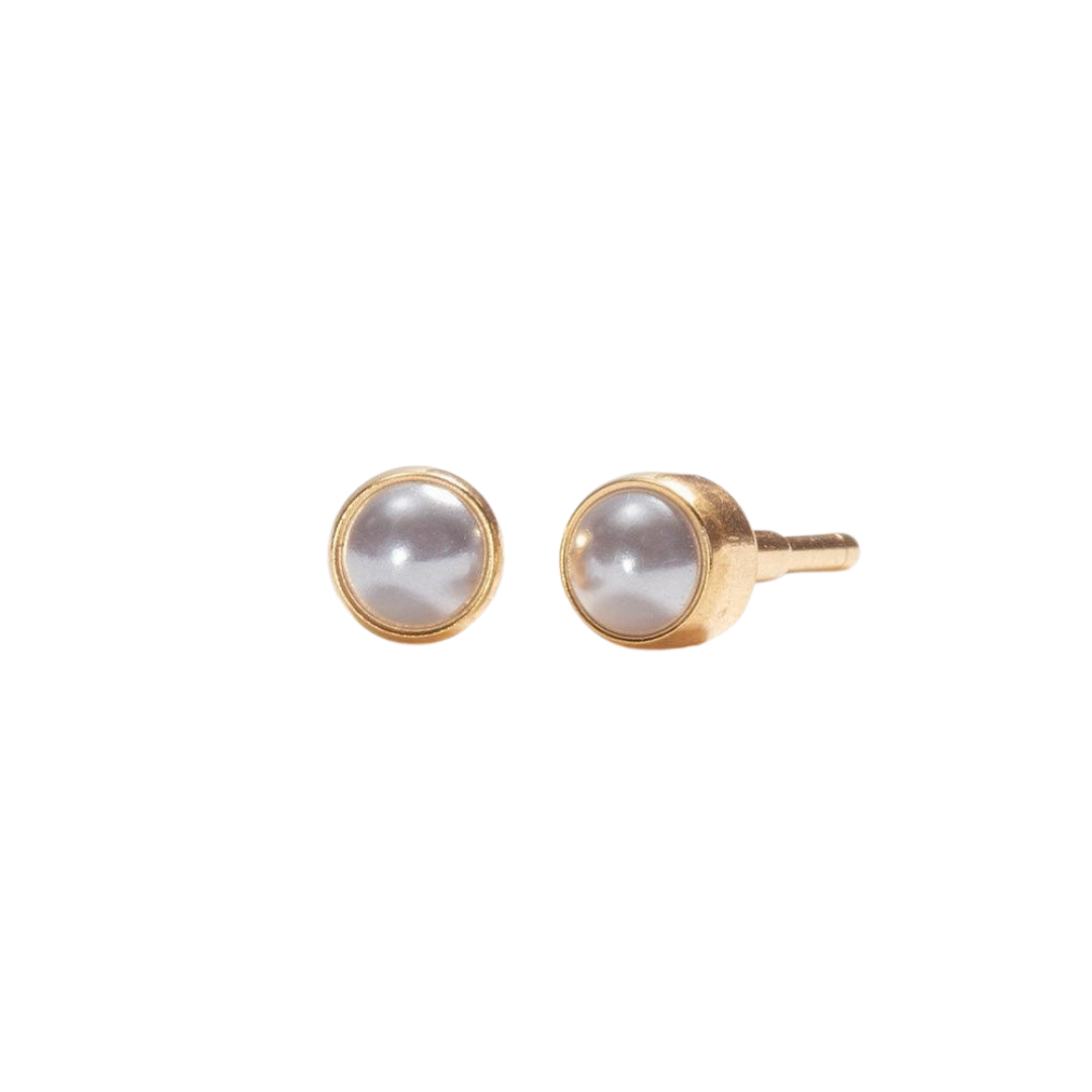 Deluxe White Simulated Pearl Stud