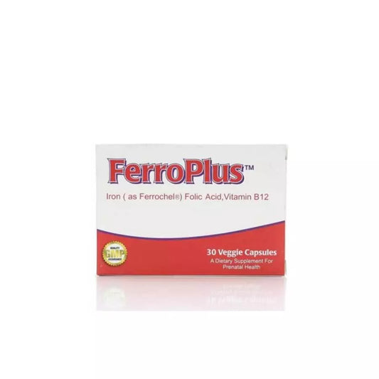 Ferro Plus Iron, Folic Acid And Vitamin B12, 30 Capsules