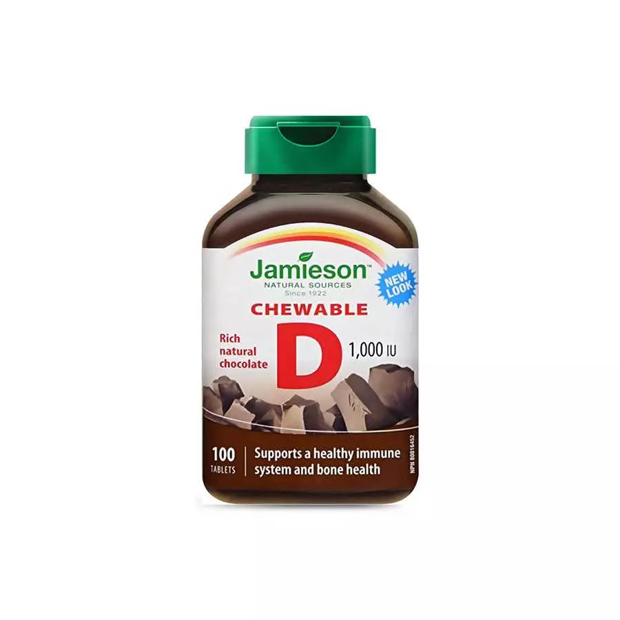 Jamieson Vitamin D3 Chewable Chocolate 1000IU, 100 Tablet