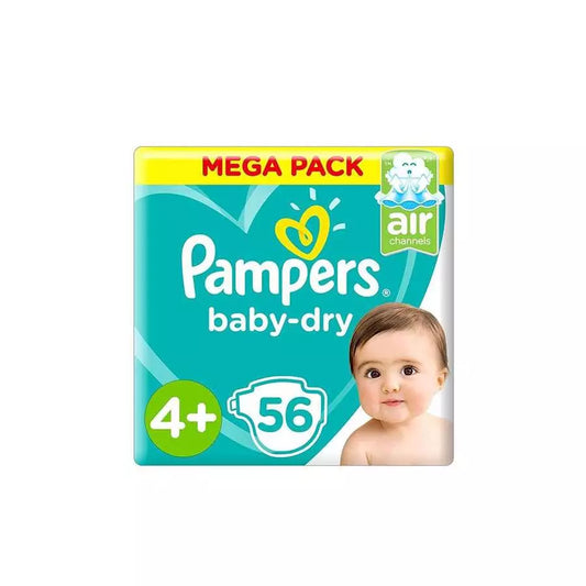 Pampers Diapers, Size 4+, Maxi+, 10-15 Kg, 56 Diapers