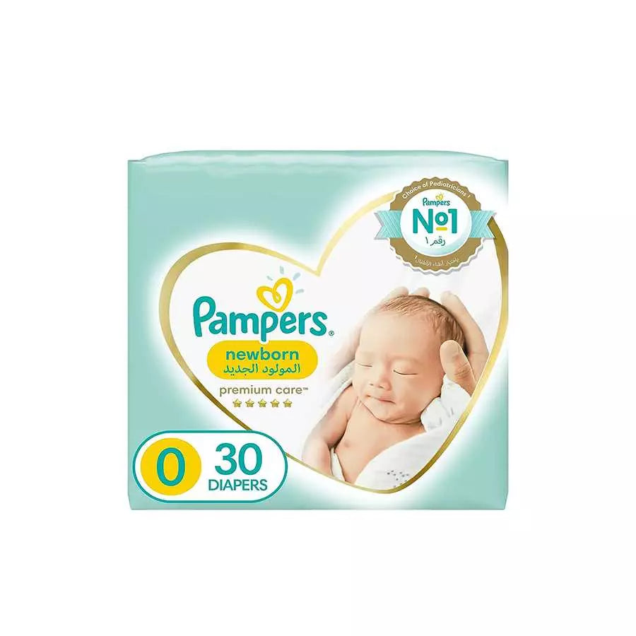 Pampers Premium Care Diapers, Size 0, < 2.5 Kg, 30 Diapers