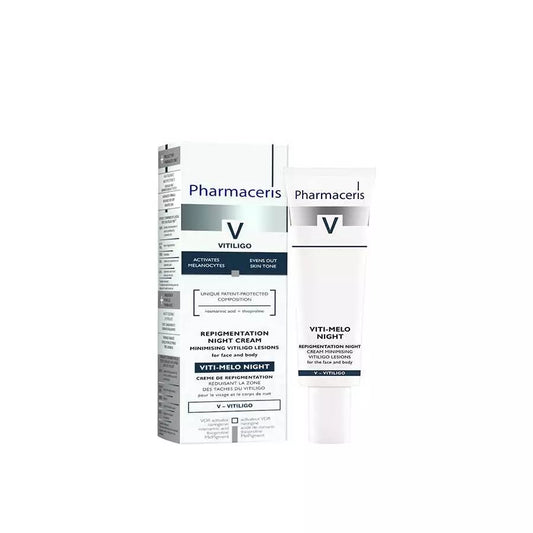 Pharmaceris V Viti-Melo Repigmentation Night Cream Minimising Vitiligo Lesions For Face And Body 40Ml