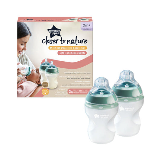 Tommee Tippee Closer To Nature 2x260ml Soft Feel Silicon bottle