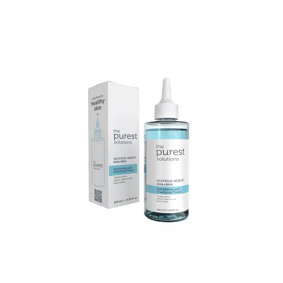 The Purest Solutions Exfoliating & Clarifying Toner Glycolic Acid 5% Aha+Bha 200ML