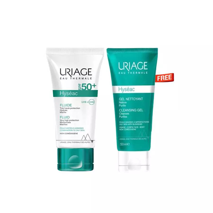 Uriage Hyseac Spf50+ Sun Fluid & Hyseac Cleansing Gel Offer