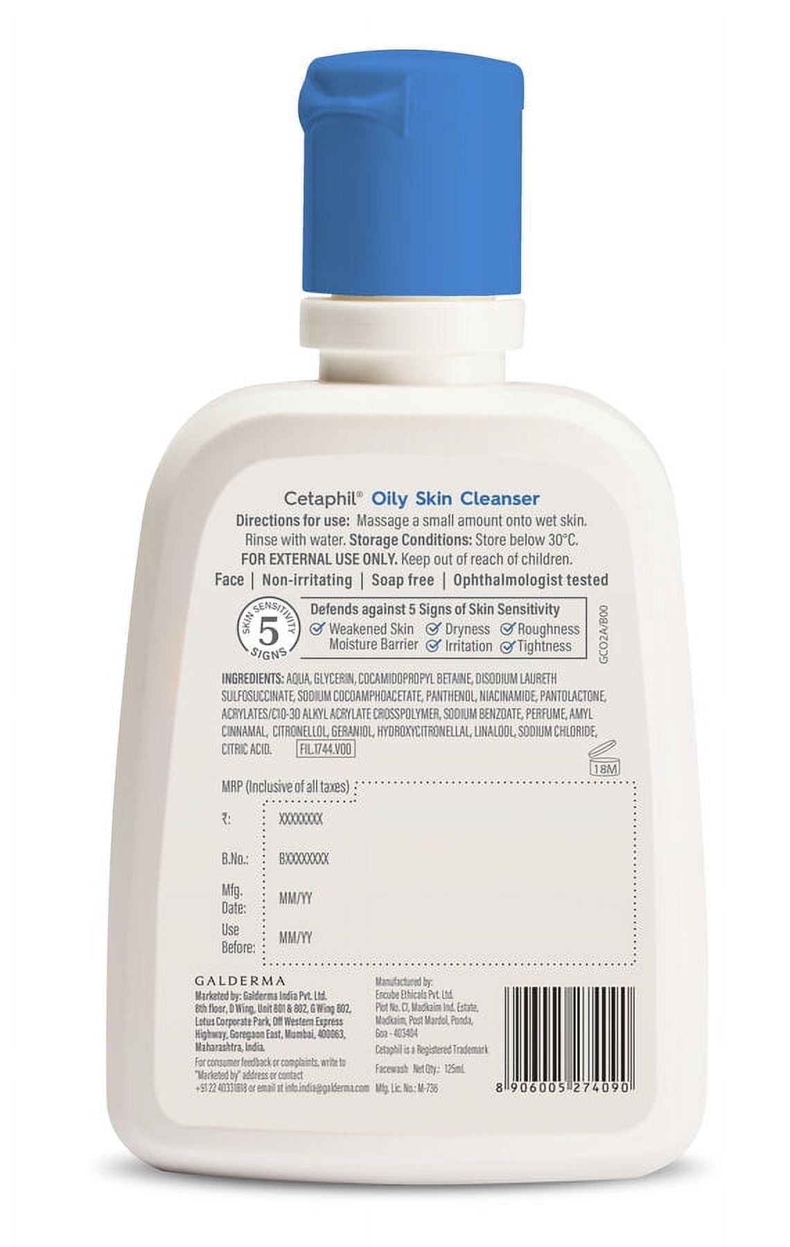 Cetaphil Oily Skin Cleanser Face Wash 125Ml