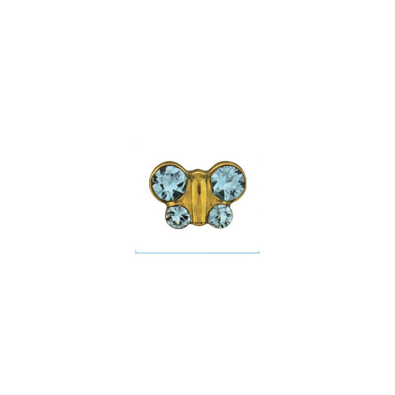 Earrings Butterflies Aquamarine, shape with stone, pair