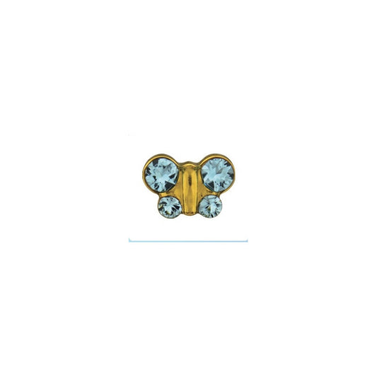 Earrings Butterflies Aquamarine, shape with stone, pair