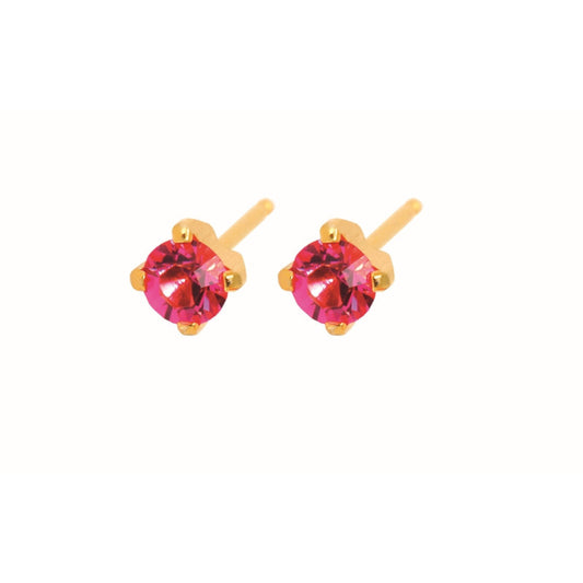 Fashion Sense Earrings G/P 4MM ROSE ZIRCON TIF pair