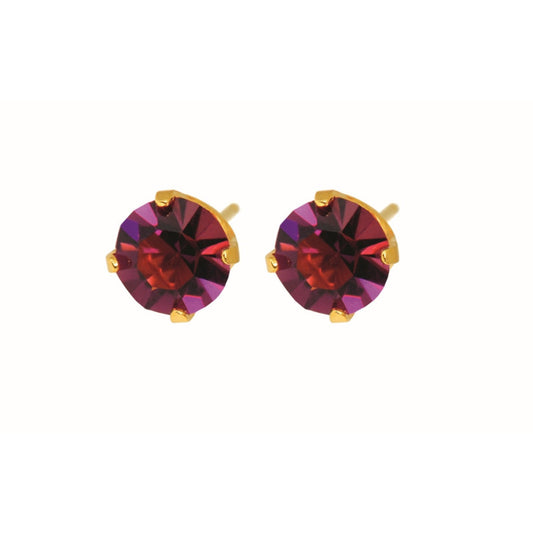 Fashion Sense Earrings G/P 5MM AMETHYST TIF pair