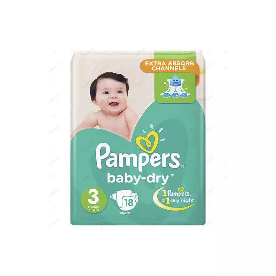 Pampers Diapers Size (3) 6-10 Kg 18 Diapers